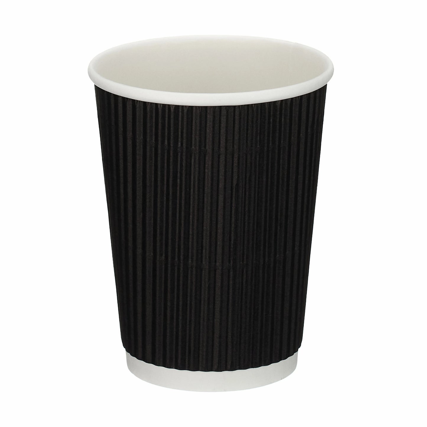 12oz Tall Black Ripple Wall Hot Cup (PE Lined) (500 pack)