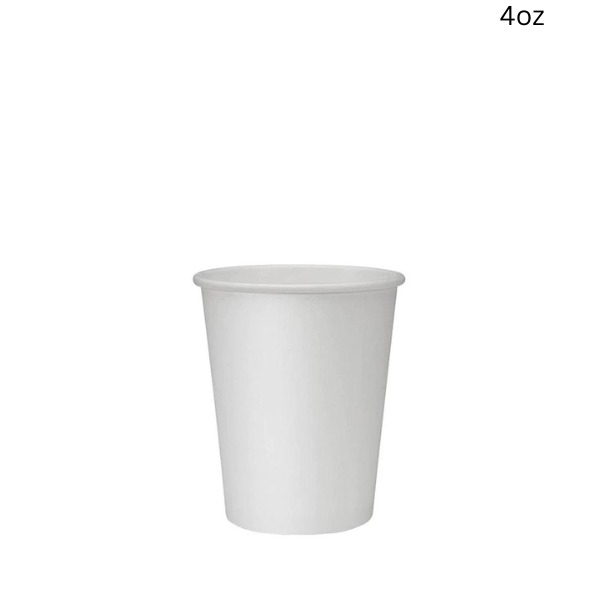 4oz Single Wall White Coffee Cup (1000 pack)