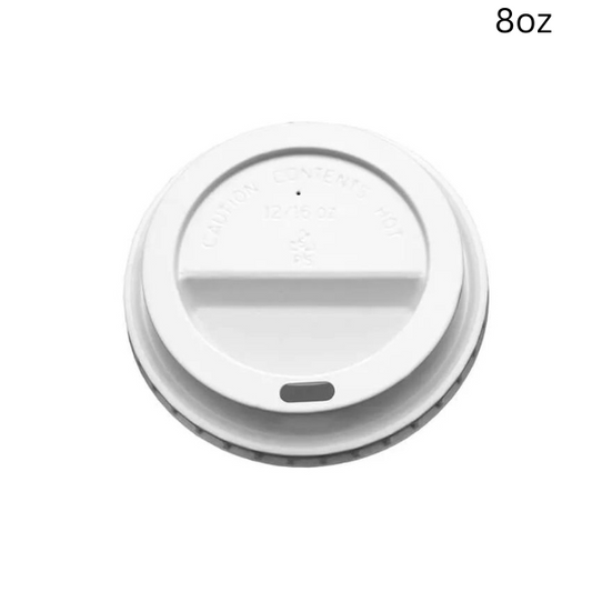 8oz Sip Through Coffee Cup Lid (White) 1000 pack